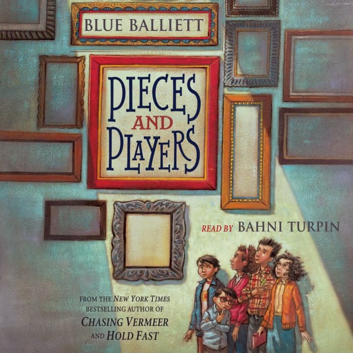 Book cover for Pieces and Players by Blue Balliett with featured deal banner