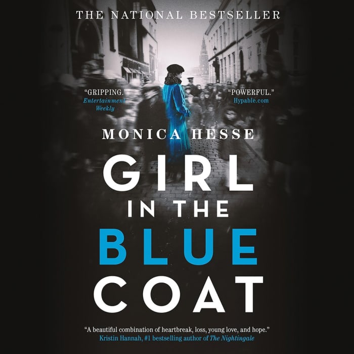 Book cover for Girl in the Blue Coat by Monica Hesse with featured deal banner
