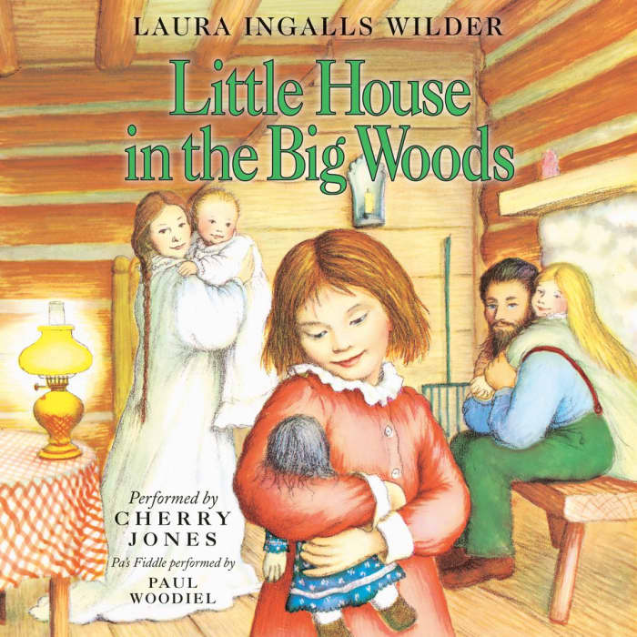 Book cover for Little House in the Big Woods by Laura Ingalls Wilder with featured deal banner