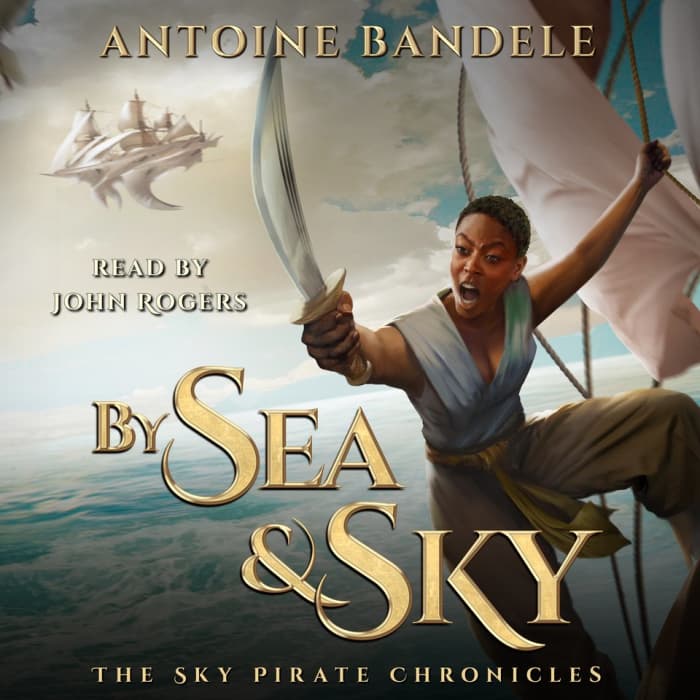 Book cover for By Sea & Sky by Antoine Bandele with limited-time offer banner