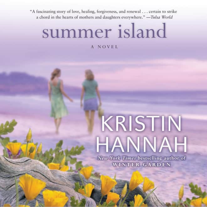 Book cover for Summer Island by Kristin Hannah with hot deal banner