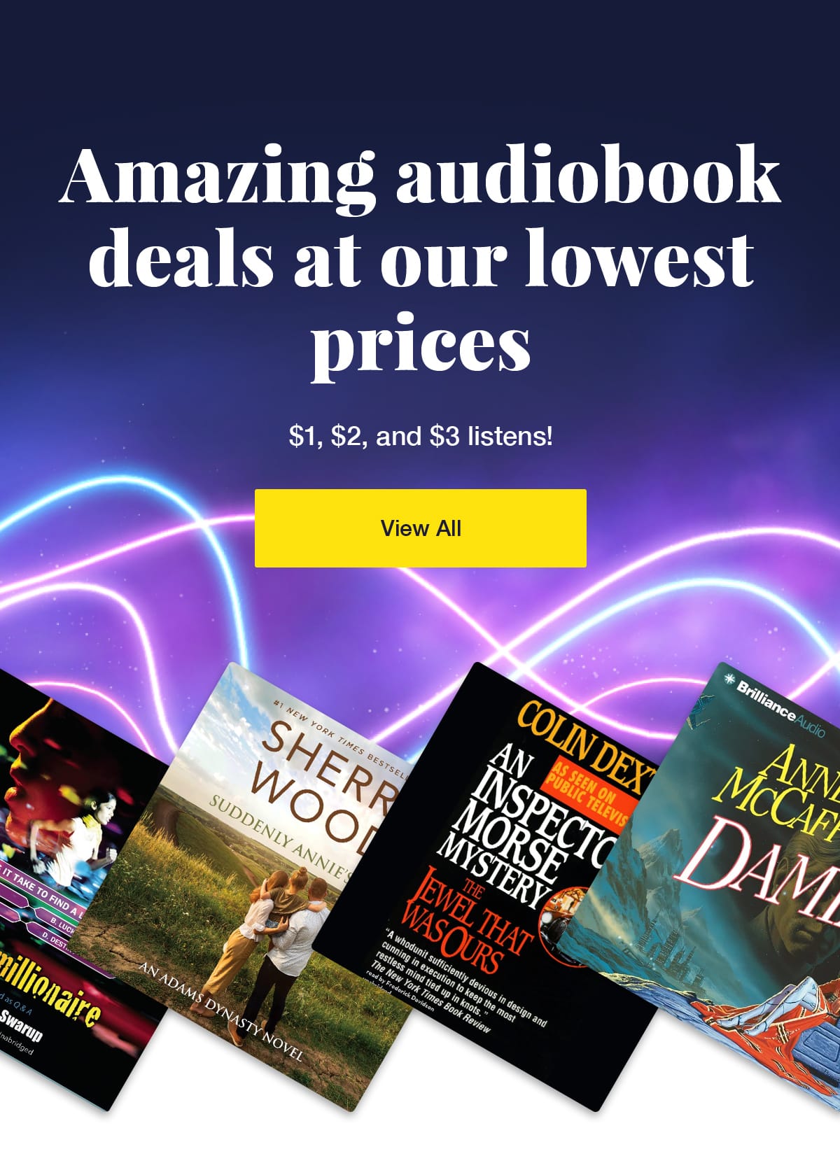 Amazing audiobook deals at our lowest prices