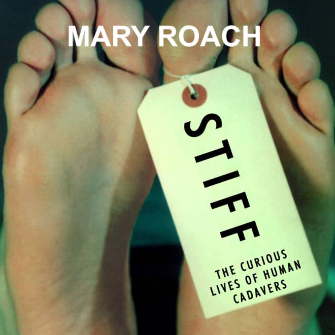 Book cover for Stiff by Mary Roach with hot deal banner