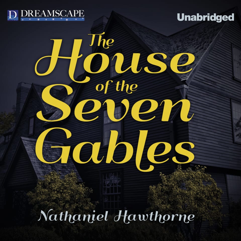 Audiobook cover featuring a dark, intricate house with glowing windows