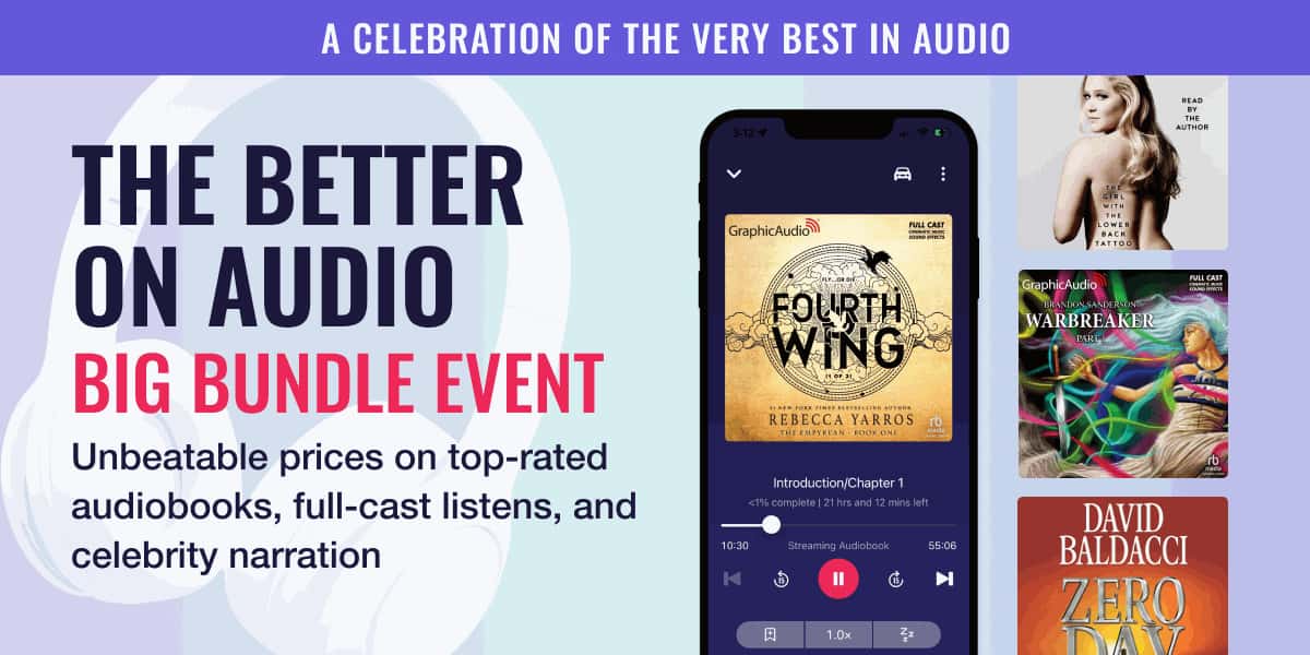 A celebration of the very best in audio performance — unbeatable prices on top-rated audiobooks, full-cast listens, and celebrity narration